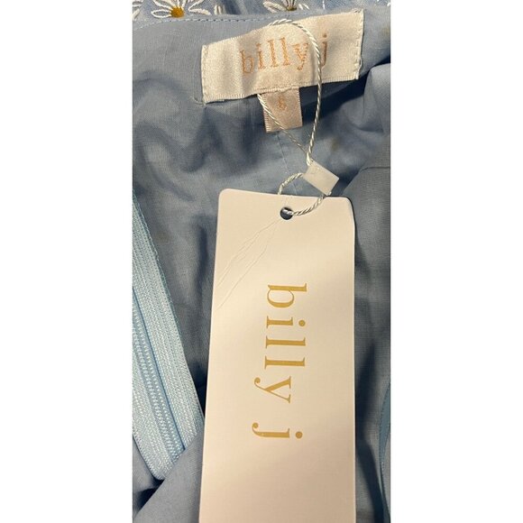 Billy J Halter 6 Daisy Blue V-Neck Floral Sleeveless Mini Delilah Women NWT New - Picture 7 of 10
